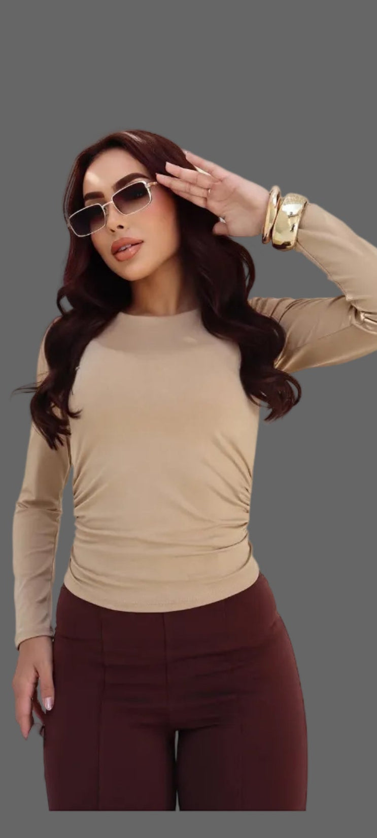 Blusa manga longa confy
